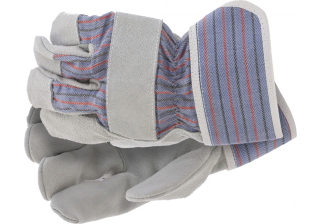 Перчатки спилковые комбинированные , размер XL  /67901/  Сибртех